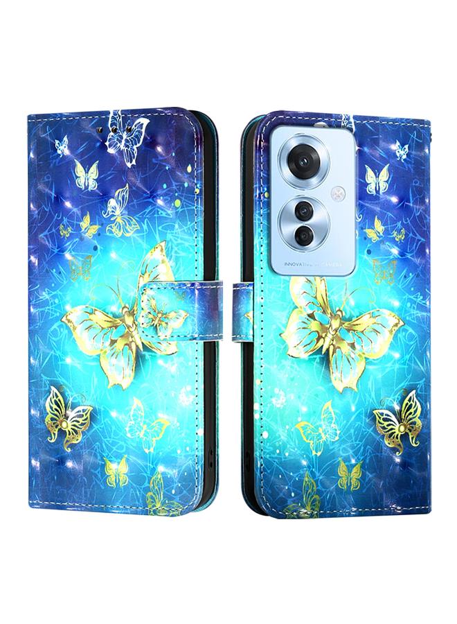 The Bros Case For OPPO Reno 11F 5G Global 3D Painting Horizontal Flip Leather Phone Case