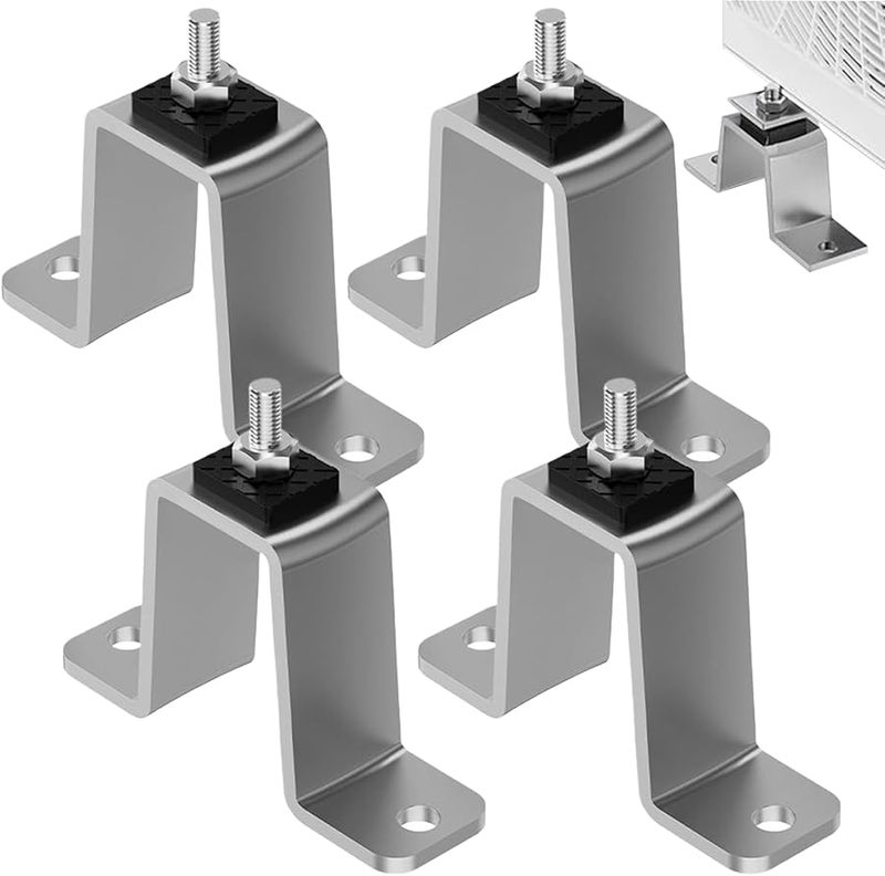 قواعد تكييف الهواء من الفولاذ المقاوم للصدأ 4 قطع قاعدة تركيب مكثف منفصلة للتركيب في الهواء الطلق - Image 2