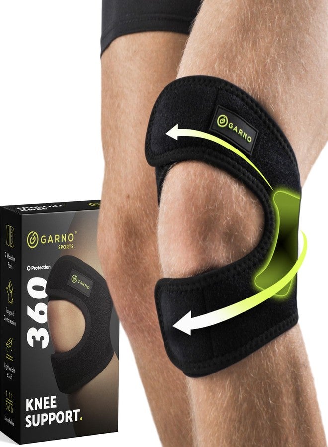 GARNO Knee Brace Plus Size, Dual Patella Tendon Support Strap, Adjustable Neoprene Stabilizer for Meniscus Tear, Arthritis, Tendonitis, MCL, ACL, Pain Relief, Recovery, Running, Men & Women; XL /2XL - Image 1