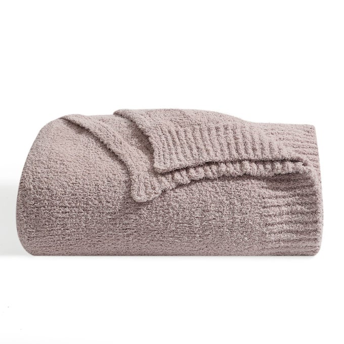 SUPER SOFT FLUFFY THROW BLANKET LIGHTWEIGHT COZY WARM THROW BLANKETS FOR COUCH BED SOFA ALL SEASON BEIGE 50X60