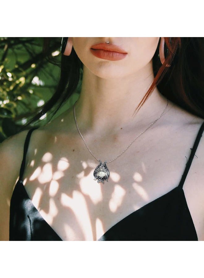 Apotie 925 Sterling Silver Bat Necklace Earrings Bracelet Cute Animal Glowing in the Dark Halloween Jewelry Gift for Women Girl (Black Bat) - Image 4