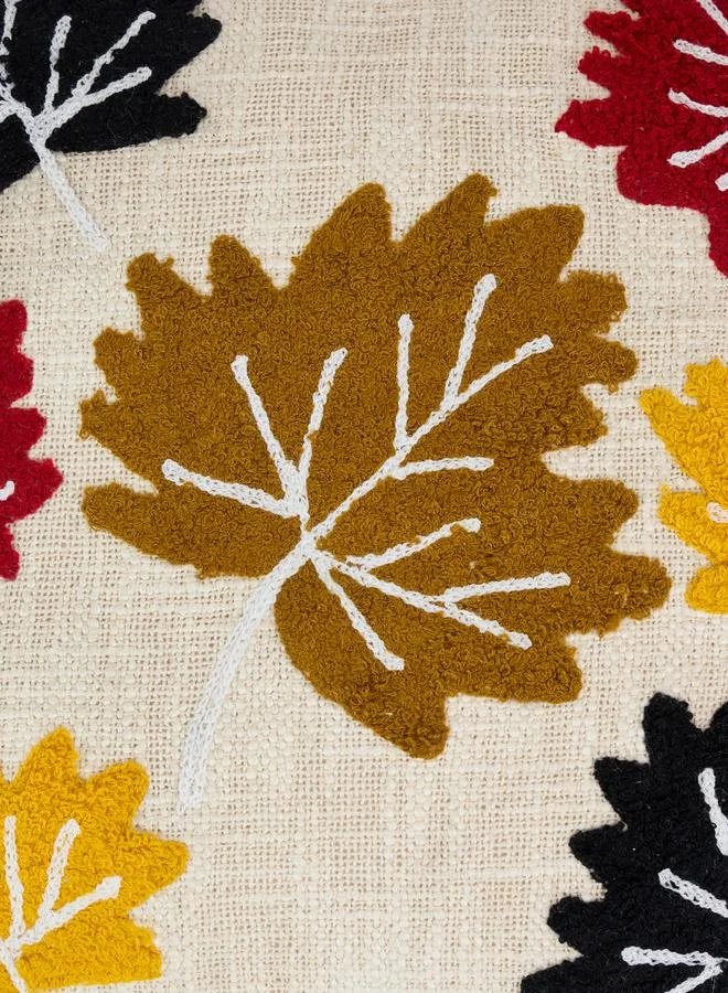 Styli 1-Piece Embroidered Square Cushion Cover 18X18Inches, Cotton