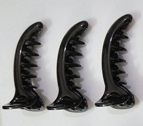 BeeSpring Yukta Eternals Premium Quality Duck Teeth Hair Clip, Clutchers with Covered Spring with Inner Teeth. (Black Color) - Pack of 3 (HC-02) - Image 1