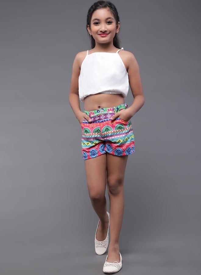 AKS Ethnic Motifs Printed Hot Pants for Girls - Image 4
