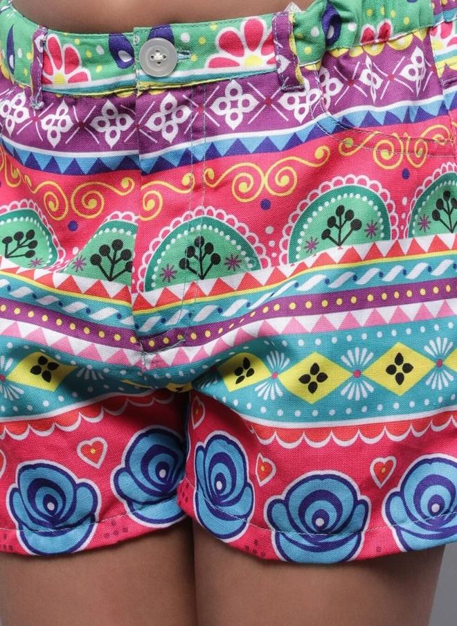 AKS Ethnic Motifs Printed Hot Pants for Girls