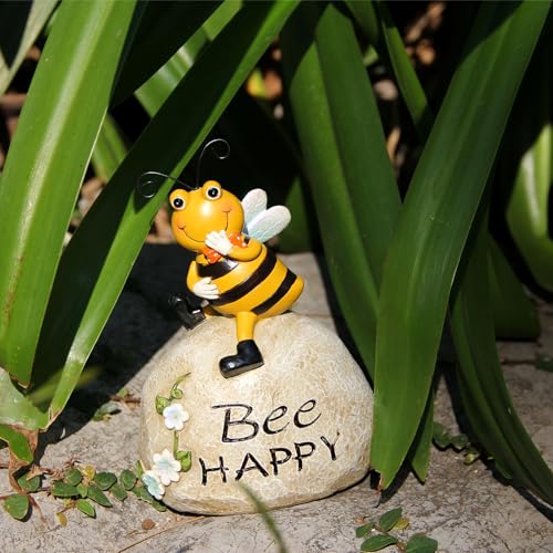 Smadeer Garden Decor Bee Outdoor Statues Sculpture Bumblebee Figurine for Patio Lawn Porch Yard Backyard Honey Bees for Insect Lovers Gifts Garden Ornaments for Home Decor Spring Summer - Image 5