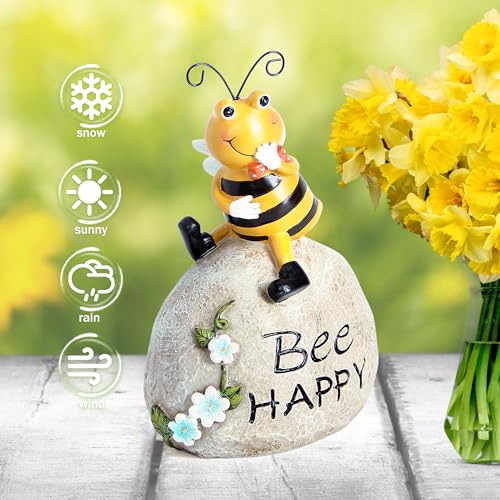 Smadeer Garden Decor Bee Outdoor Statues Sculpture Bumblebee Figurine for Patio Lawn Porch Yard Backyard Honey Bees for Insect Lovers Gifts Garden Ornaments for Home Decor Spring Summer - Image 4