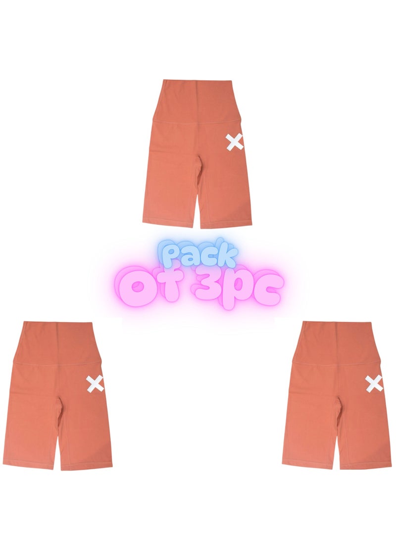 Perfect Fit Girls' Athletic High-Waisted Trendy , Soft & Stretchy ,Fitted & Comfy with White 'X' Logo (Pack of 3PC)  - Image 1