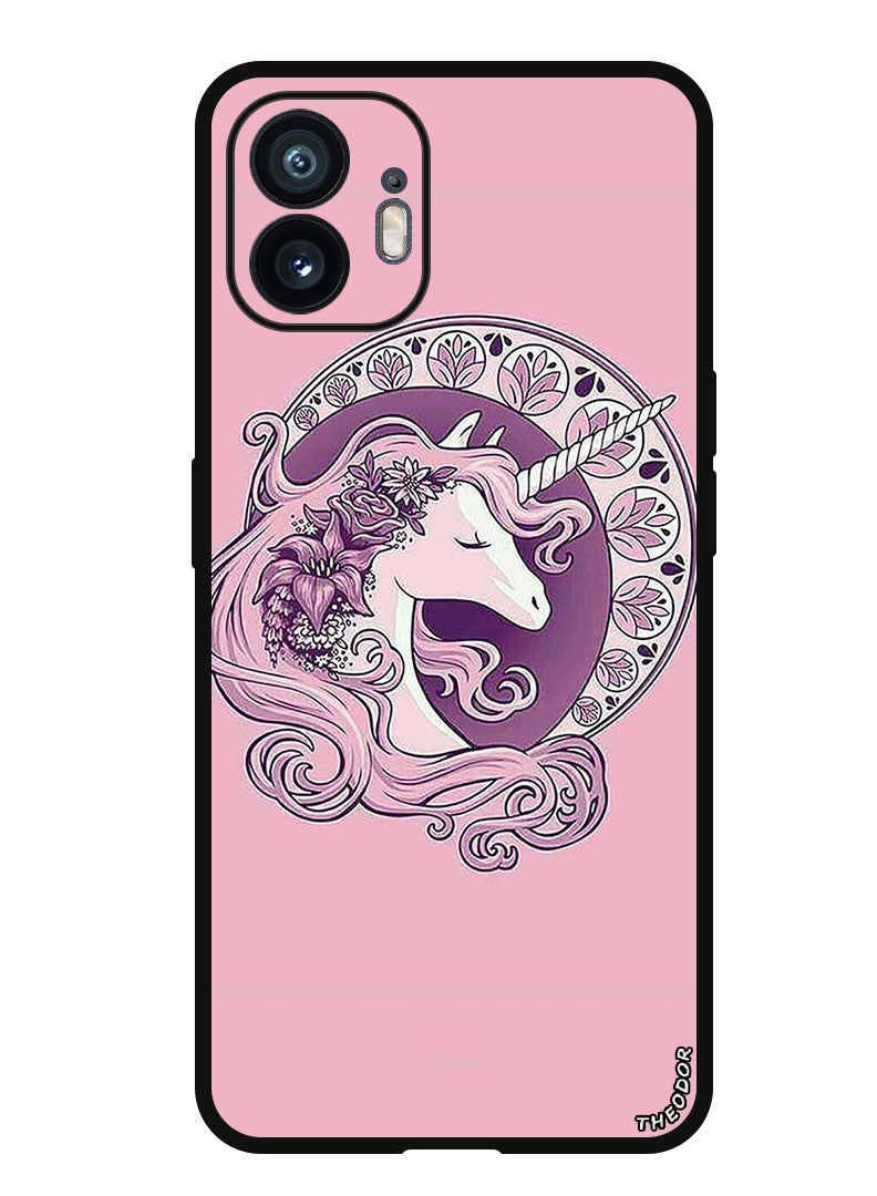 Theodor Protective Case Anti Scratch Shock Proof Bumper Cover For Nothing Phone (2) Pink Unicorn - Image 1