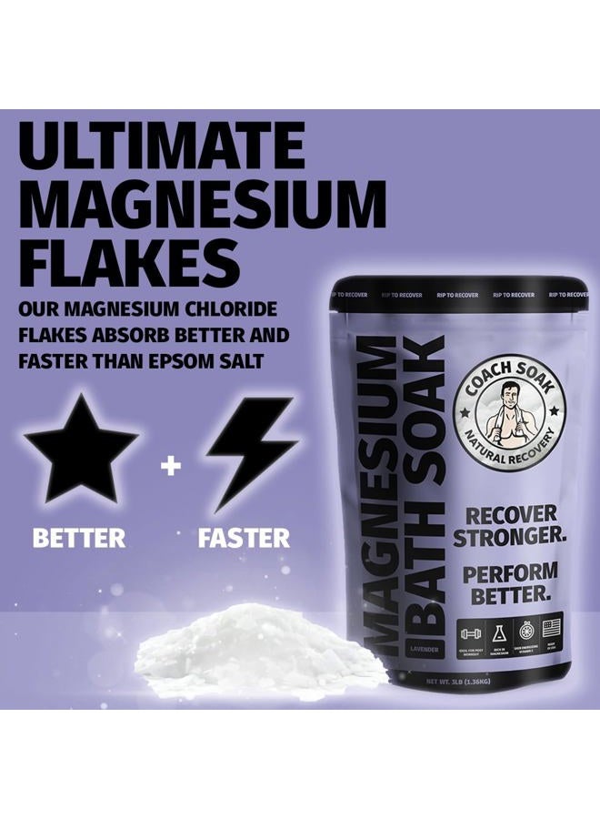 GROWNSY Recovery Bath Soak - Faster Absorption Than Epsom Salt for Pain - Rejuvenating Magnesium Flakes with 21 Minerals, Essential Oils & Bath Salts, 3lbs (Calming Lavender)  - Image 5