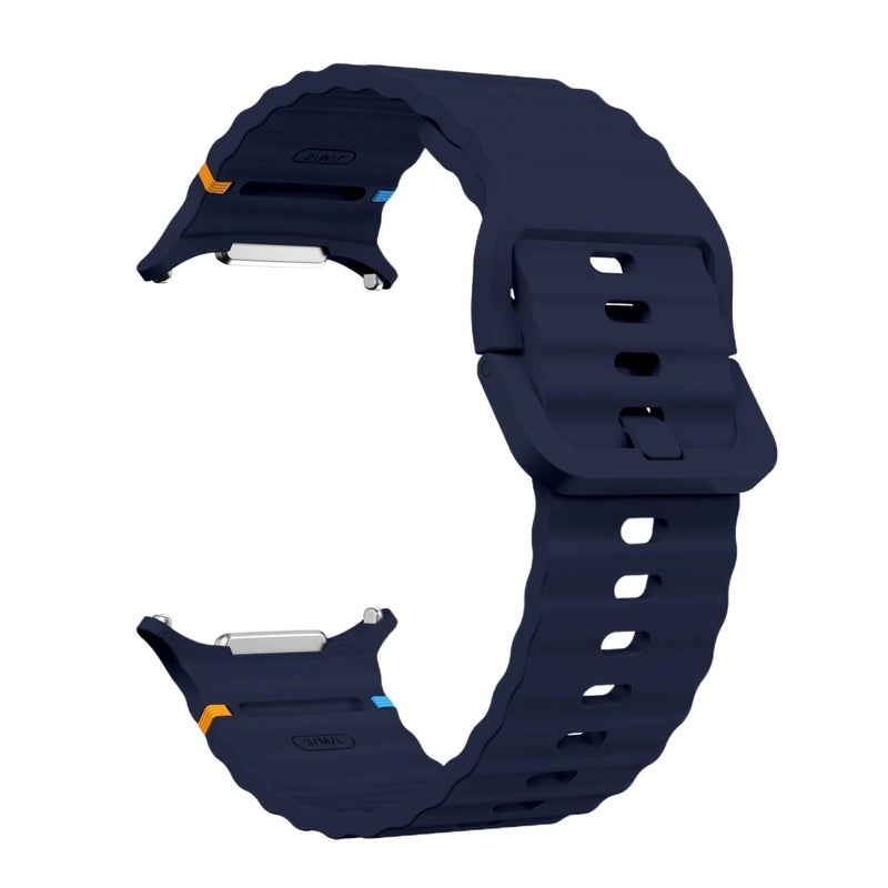 سوار ساعة ذكية رياضي من السيليكون متوافق باللون أبيض قابل للتعديل مع Samsung Galaxy Watch 7 بملاءمة قابلة للتعديل وحزام ناعم للاستبدال اليومي - Image 5