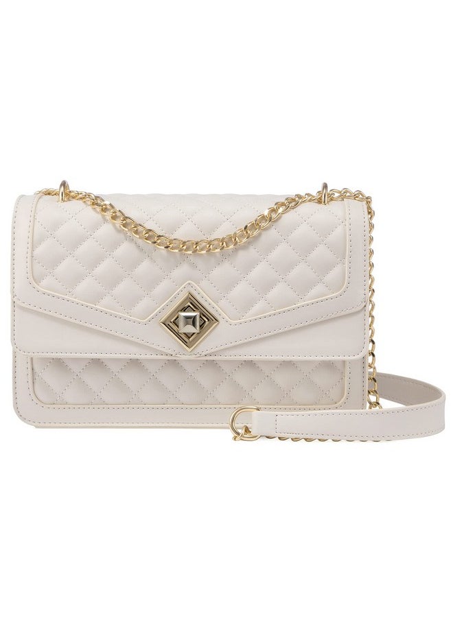 Lovevook White Purse For Women Quilted Crossbody Bags With Chain Strapevening Handbag Clutch Purse 2023 New  - Image 1