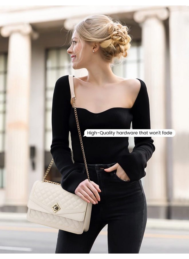 Lovevook White Purse For Women Quilted Crossbody Bags With Chain Strapevening Handbag Clutch Purse 2023 New  - Image 2