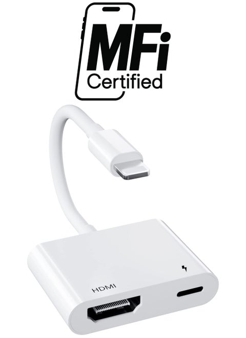 Lightning to HDMI Adapter,Digital AV Adapter iPhone,iPad to HDMI,(No Need Power) 1080P Video & Audio Sync Screen Connector Compatible iPhone,iPad