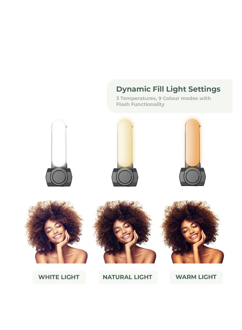 Gimbal Stabilizer For Smartphones, 360° Rotation Tripod with Wireless Remote Fill Light, Portable Phone Holder Auto Balance 1-Axis Gimbal for Filming Bluetooth Selfie Stick Mobile Phone Holder - Image 5