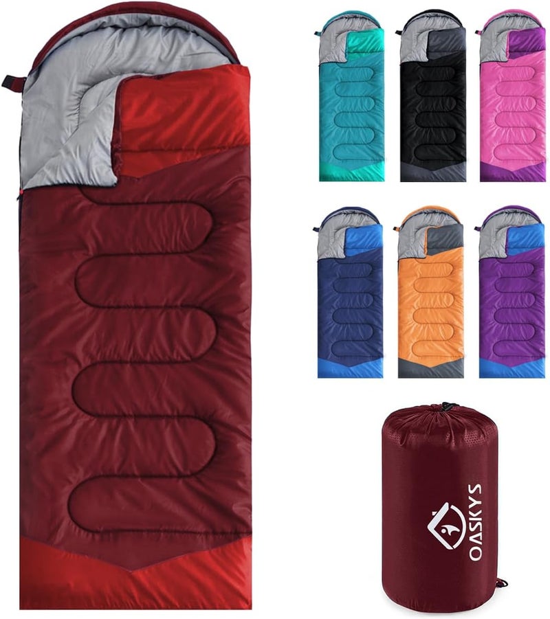 oaskys Camping Sleeping Bag - 3 Season Warm & Cool Weather - Summer Spring Fall Lightweight Waterproof for Adults Kids - Camping Gear Equipment, Traveling, and Outdoors - Image 1