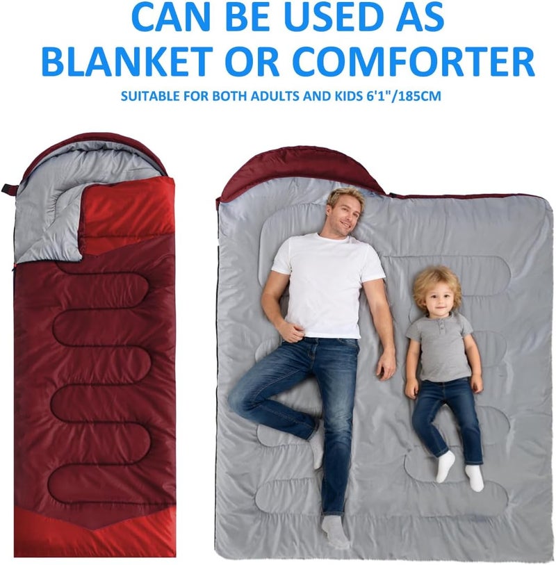 oaskys Camping Sleeping Bag - 3 Season Warm & Cool Weather - Summer Spring Fall Lightweight Waterproof for Adults Kids - Camping Gear Equipment, Traveling, and Outdoors - Image 3