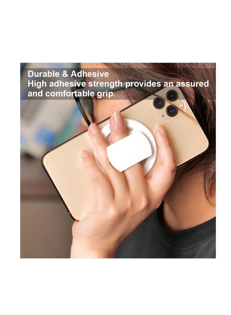 SYOSI Magnetic Phone Ring Holder, Ultra-Thin 3mm Anti Drop Finger Kickstand Silicone Back Ring Cell Phone Grip Phone Stand for Magnetic Car Mount and Most Smart Phones and Tablets (White) - Image 3
