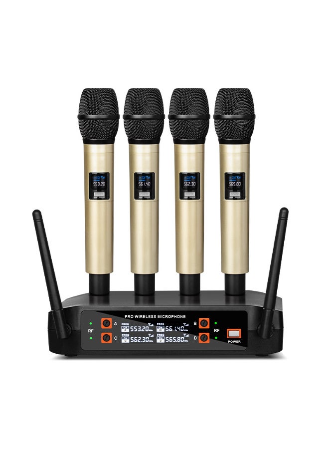 نظام ميكروفون لاسلكي UHF احترافي 4 قنوات من ZFSZ مع 4 ميكروفونات يدوية - Image 1