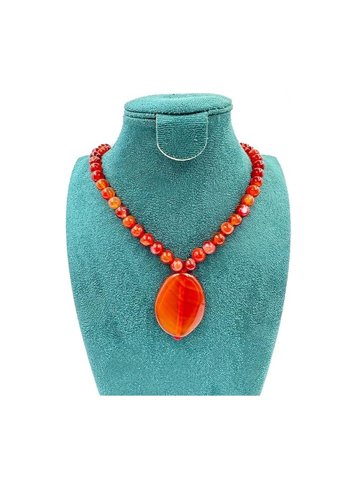 REBUY REBUY  Carnelian  Pendant Necklace Healing Gemstone Jewelry for Men & Women  - Image 2