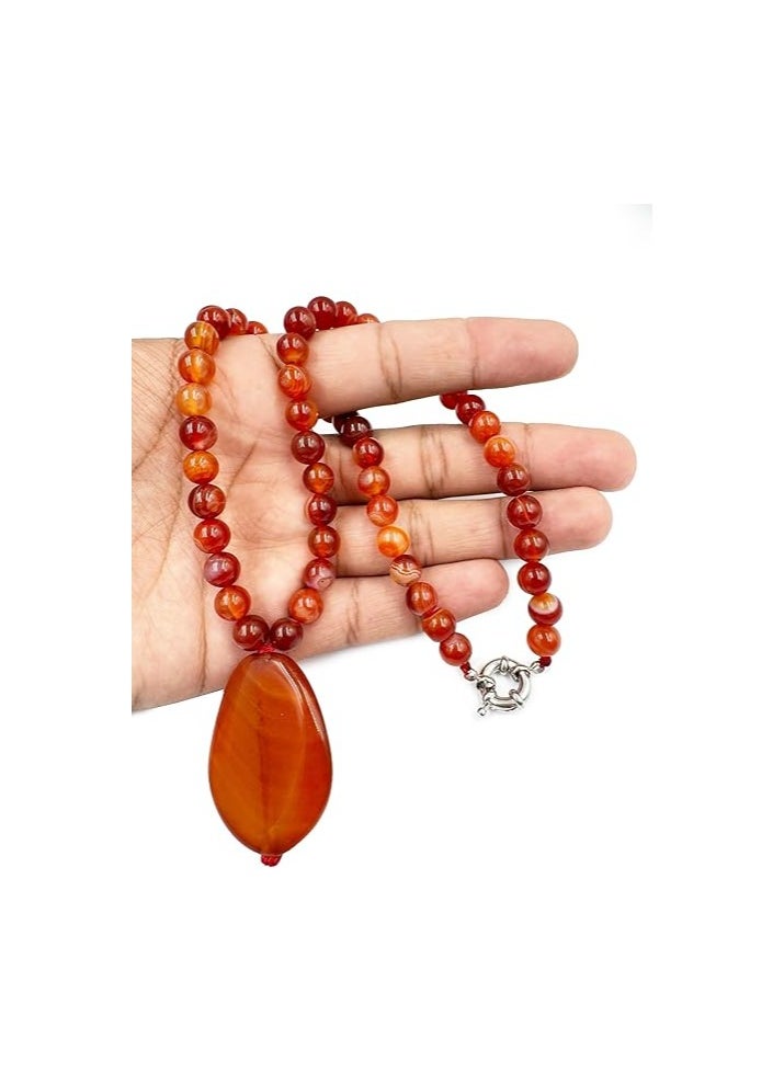 REBUY REBUY  Carnelian  Pendant Necklace Healing Gemstone Jewelry for Men & Women  - Image 3