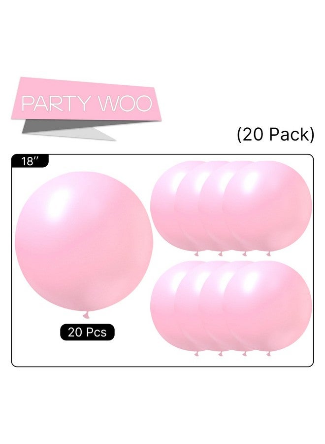 PartyWoo Light Pink Large Balloons 20 pcs 18 Inch Big Jumbo Giant Pastel Baby Pale Pink Helium Balloons for Baby Shower Gender Reveal Valentine's Day Princess Birthday Party Decorations Pink-Q05 - Image 5