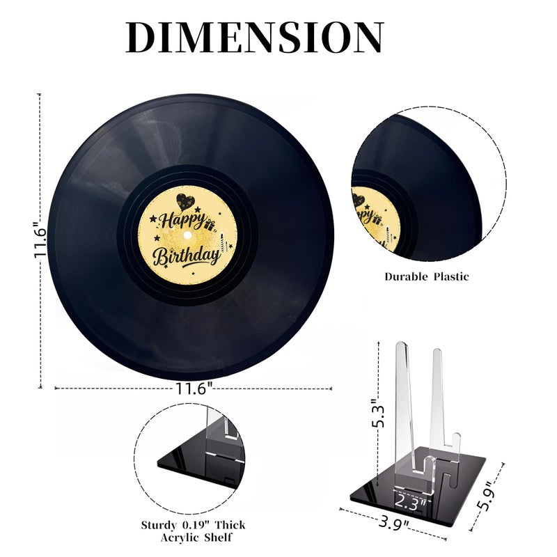 REEGII Vinyl Record Style Birthday Guest Book for Birthday Decorations - Large 11.6"x11.6" Sign-In Poster with 12 Pens | Unique Keepsake Gift for Birthday Party Decor (Happy Birthday, Golden, 11.6"L x 11.6"W) - Image 4
