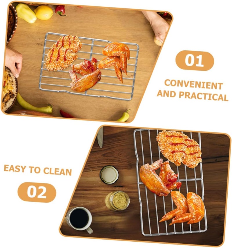 Stainless Steel Bread Cooling Rack and Bbq Grilling Rack Heavy Duty Design for Even Cooking and Oil Dripping for Baking Roasting and Grilling Seafood Meat and Vegetables - Image 4