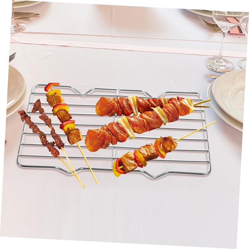 Stainless Steel Bread Cooling Rack and Bbq Grilling Rack Heavy Duty Design for Even Cooking and Oil Dripping for Baking Roasting and Grilling Seafood Meat and Vegetables - Image 2
