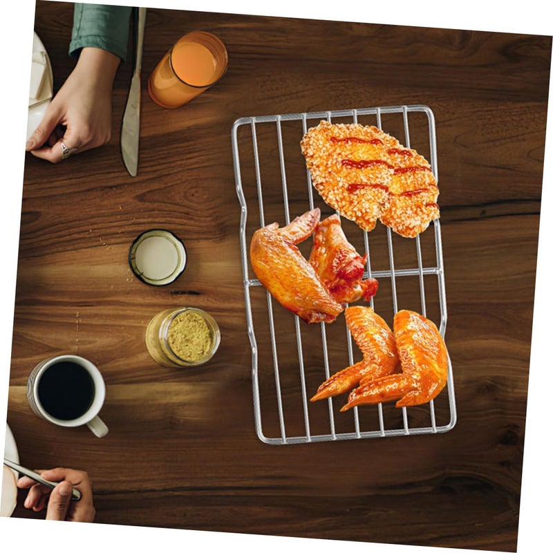 Stainless Steel Bread Cooling Rack and Bbq Grilling Rack Heavy Duty Design for Even Cooking and Oil Dripping for Baking Roasting and Grilling Seafood Meat and Vegetables - Image 3