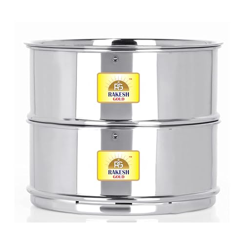 Rakesh Gold Stainless Steel Cooker Container/Cooker Separator suitable for 5 liter cookers | Stackable, Food Grade, Rust-Free, Easy to Clean (cooker separator, Suitable for 5 litre Cooker) - Image 1