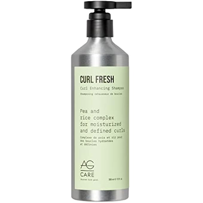 AG Care Curl Fresh Hydrating Shampoo with Pea & Rice Amino Acids - Curl Shampoo to Cleanse Scalp and Retain Moisture for Healthy, Defined Curls, 12 Fl Oz Bottle