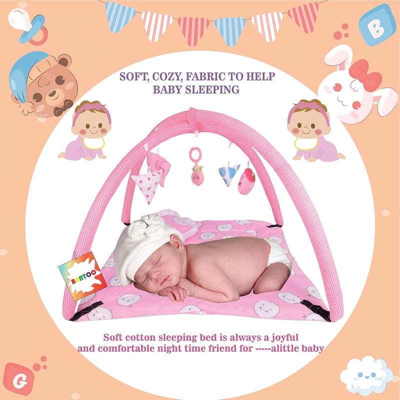 Bantoo Baby Bed New Born Baby Bedding SetBaby Sleeping BagCarry BagBaby BedsMattressNest BedMosquito NetSleeping EssentialsCarrier NestInfantsGift Combo 06 MonthsPink - Image 3