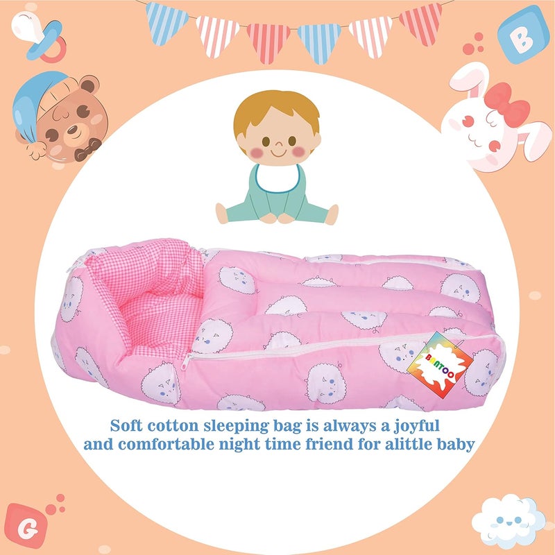 Bantoo Baby Bed New Born Baby Bedding SetBaby Sleeping BagCarry BagBaby BedsMattressNest BedMosquito NetSleeping EssentialsCarrier NestInfantsGift Combo 06 MonthsPink - Image 5