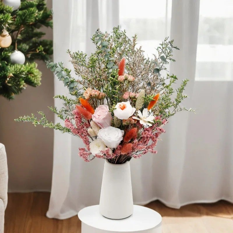 Bluejw YUNYI Boho Pampas Grass Dried Flowers Arrangement - Natural Dried Plants Home Decor, Long Lasting 3-5 Years, Real Touch Ornaments - Image 1