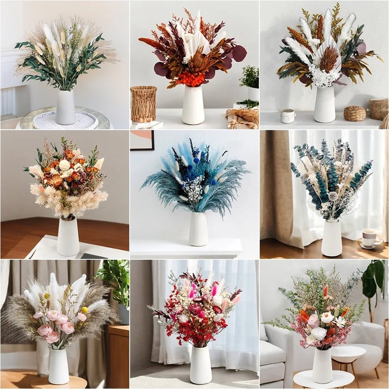 Bluejw YUNYI Boho Pampas Grass Dried Flowers Arrangement - Natural Dried Plants Home Decor, Long Lasting 3-5 Years, Real Touch Ornaments - Image 4