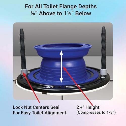 One-N-Done One N Done Toilet Flange Repair Kit - Toilet Kit For Low or Broken Flange. Toilet Wax Ring Replacement Kit W/Toilet Flange Extender Kit, Easy Toilet Bolts, & Toilet Caps For Bottom of Toilet. (1 Ea.) - Image 3