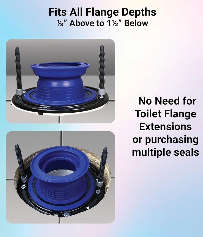One-N-Done One N Done Toilet Flange Repair Kit - Toilet Kit For Low or Broken Flange. Toilet Wax Ring Replacement Kit W/Toilet Flange Extender Kit, Easy Toilet Bolts, & Toilet Caps For Bottom of Toilet. (1 Ea.) - Image 5