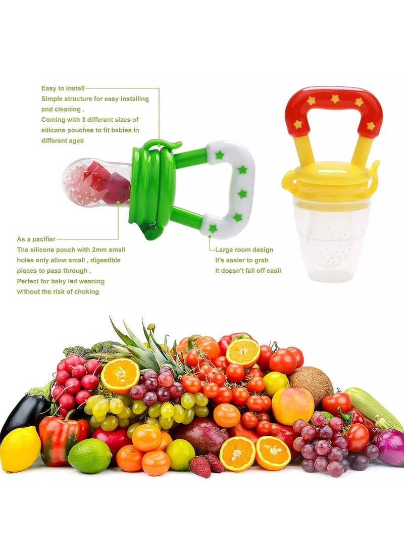 YOUGE Food Feeder for Baby, Fruit Feeder Pacifier (3 Pcs) with 6 Different Sized Silicone Pacifiers 1 PCS Silicone Baby Food Dispensing Spoon 90ML with 1 PC Baby Spoons 1 PC Pacifier Clip Baby Feeding Set - Image 5