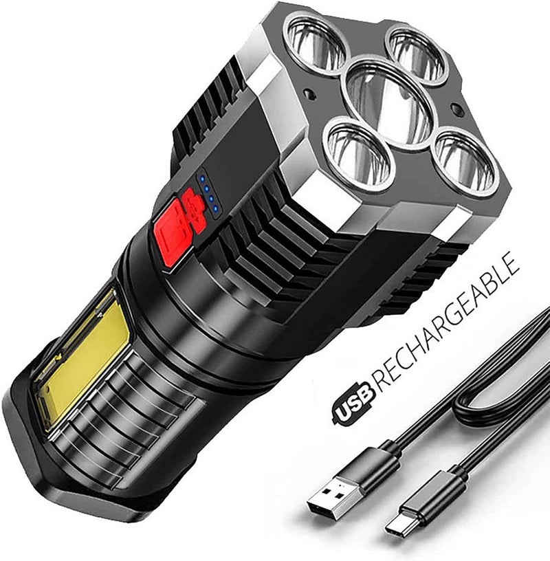 comfrt Led Flashlight Rechargeable USB Torch Mini Small Light Bright Handheld Tiny Portable Pocket Flash Light High Lumens Portable Emergency Camping Accessories - Image 2