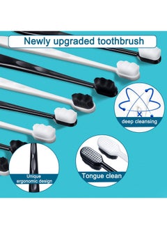 Patelai Patelai 20 Pieces Extra Soft Toothbrush Micro Nano Toothbrushes 20,000 Soft Bamboo Charcoal Bristles Toothbrush Soft Bristle for Fragile Teeth Oral Gum Recession, Black and White  - Image 4