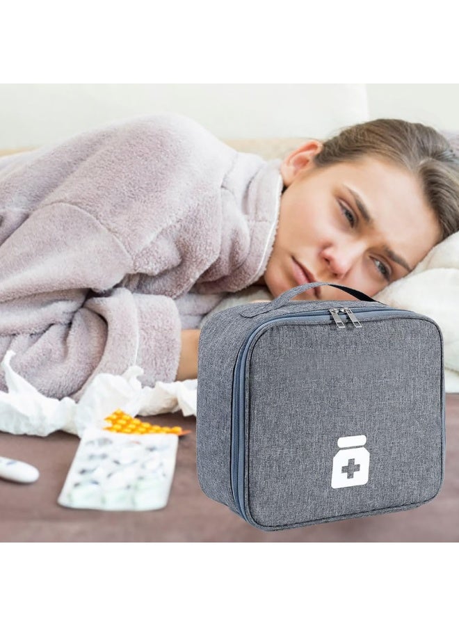 حقيبه الإسعافات الأولية الفارغة لوازم السفر الطبية منظم مستحضرات التجميل حقيبة طبية معزولة متعدد الالوان - Image 3