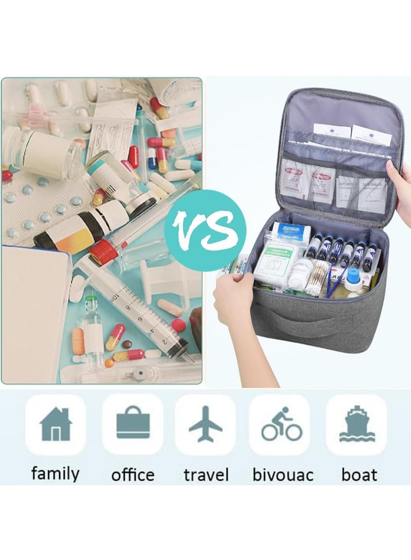 حقيبه الإسعافات الأولية الفارغة لوازم السفر الطبية منظم مستحضرات التجميل حقيبة طبية معزولة متعدد الالوان - Image 2