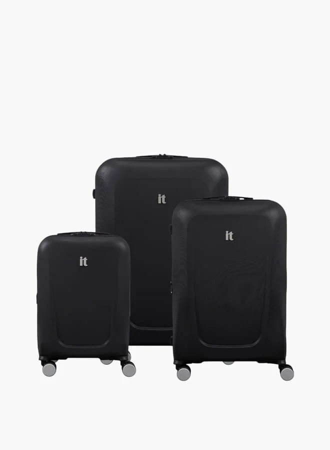 إت Textured Hardcase Trolley Bag with Retractable Handle and Zip Closure 24-M - Domestic