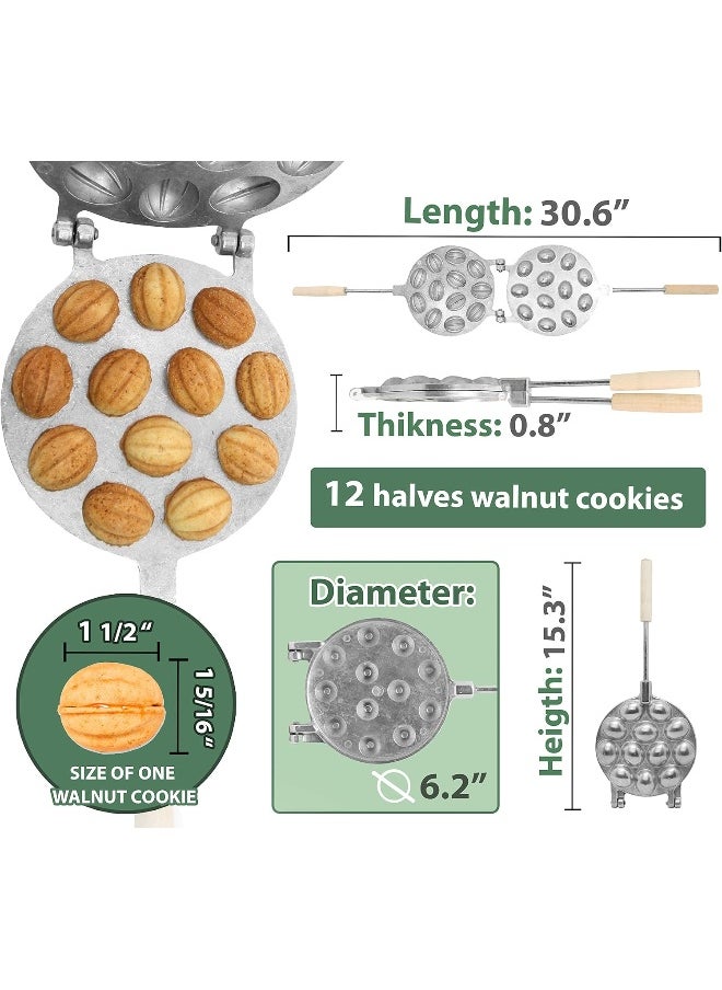 PetriStor - Walnut 12 Cookie Mould (Oreshek) Maker Oreshki Rissian Soviet Cookies - Image 1