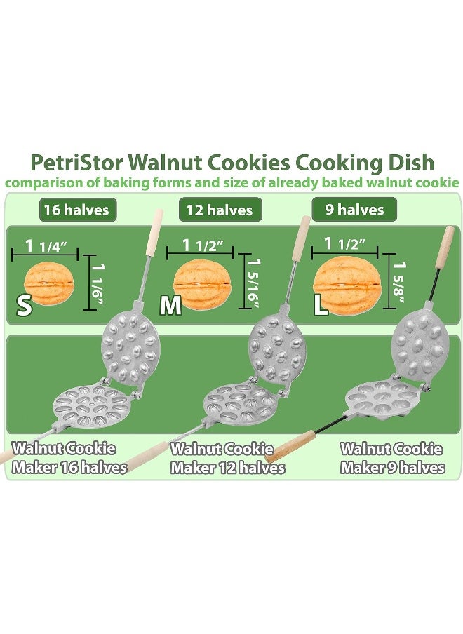 PetriStor - Walnut 12 Cookie Mould (Oreshek) Maker Oreshki Rissian Soviet Cookies - Image 1