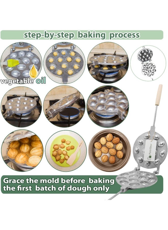 PetriStor - Walnut 12 Cookie Mould (Oreshek) Maker Oreshki Rissian Soviet Cookies - Image 1
