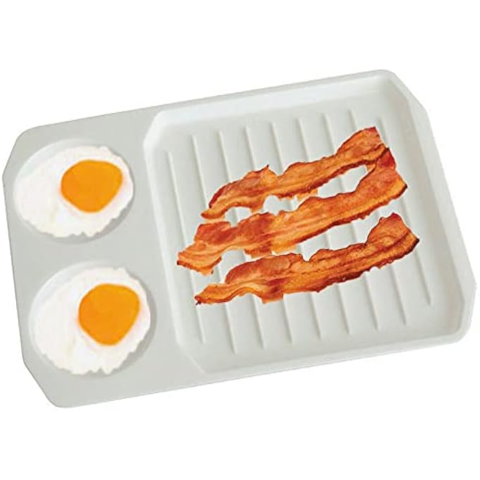 zime Microwave Bacon And Egg Cooker Bacon Baking Tray Bacon Baking Utensils Microwave Oven Baking Dish 2 Pieces - Image 1