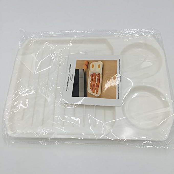 zime Microwave Bacon And Egg Cooker Bacon Baking Tray Bacon Baking Utensils Microwave Oven Baking Dish 2 Pieces - Image 3