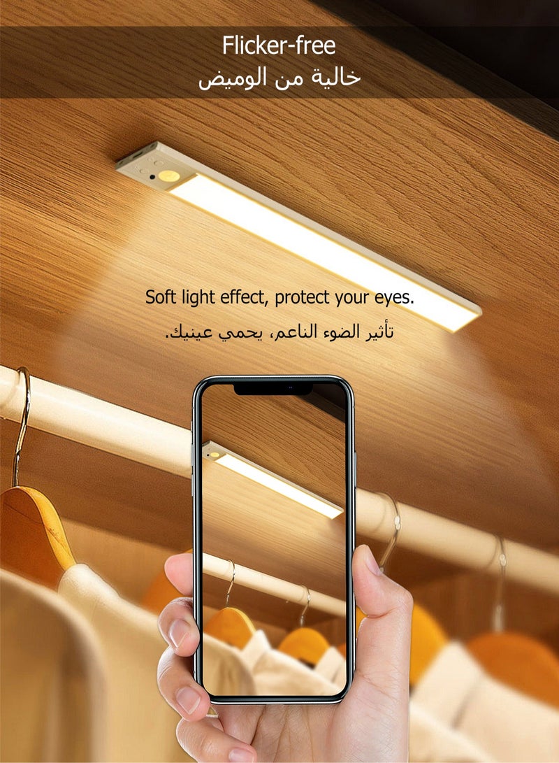 MITOYO Motion Sensor Light with Remote Control - Adjustable Brightness, Timer Mode -  LED Light - Cordless Under Cabinet Light - White, Warm, Natural Light - Human Body Sensor - Rechargeable Night Light for Kitchen, Staircase, Bedroom, Drawer  - Image 5